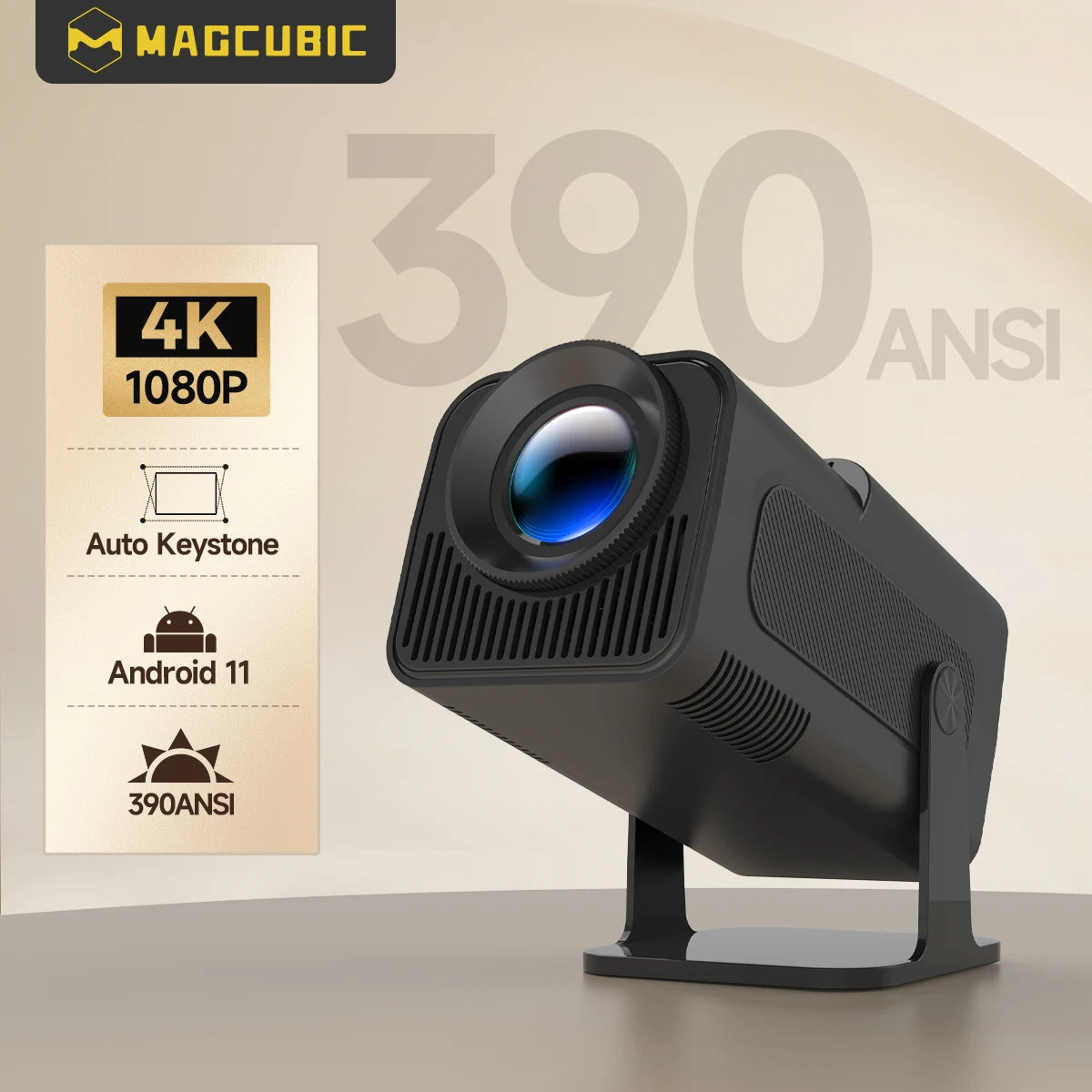 Portable 4k Projector - Wifi and Bluetooth connectivity 